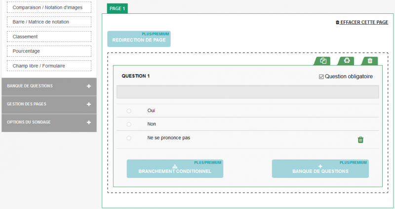 Dragn Survey interface